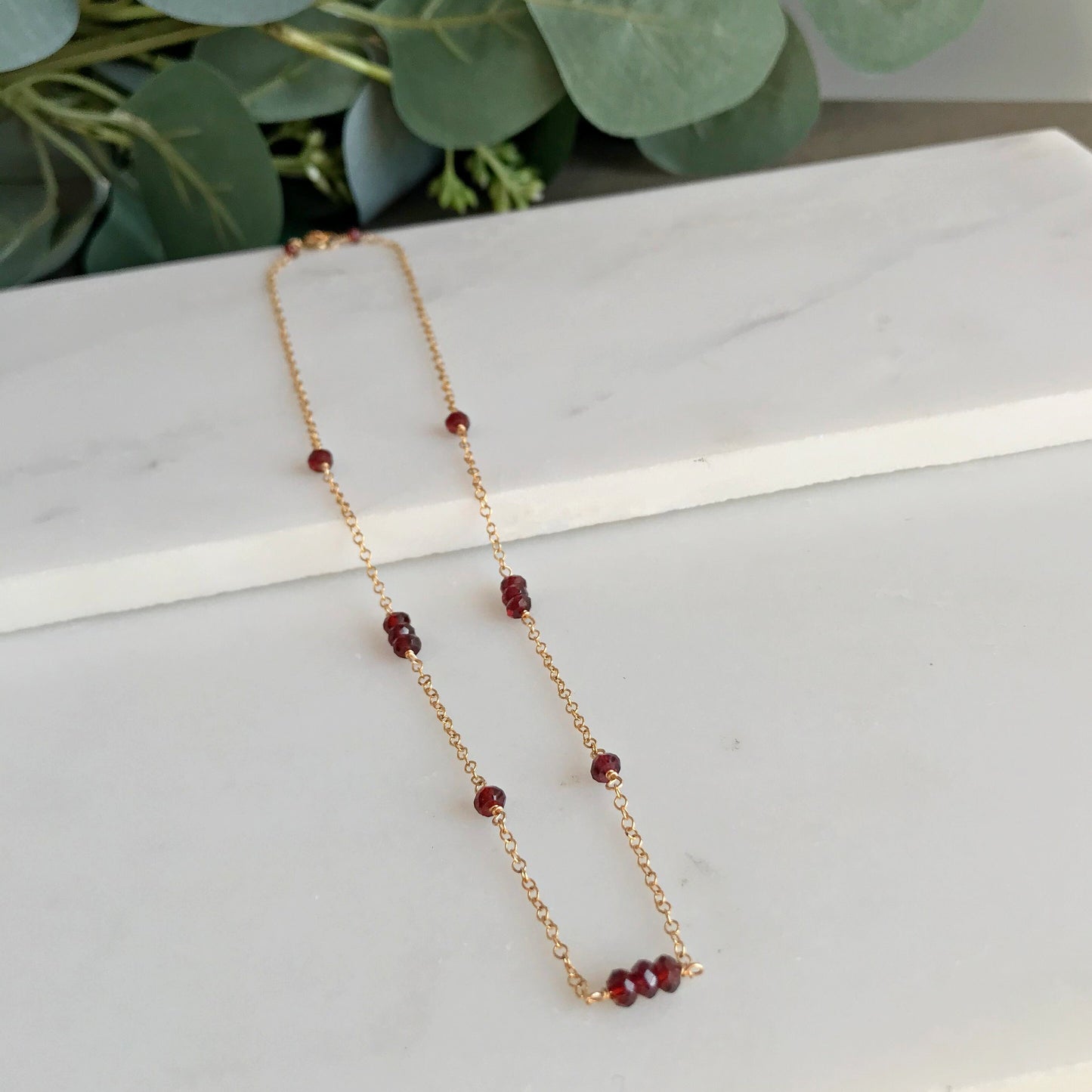 Garnet Necklace,Layering Beads Necklace,Dainty Garnet Jewelry,Birthstone Necklace,Garnet Choker Necklace, Garnet Necklace for Women