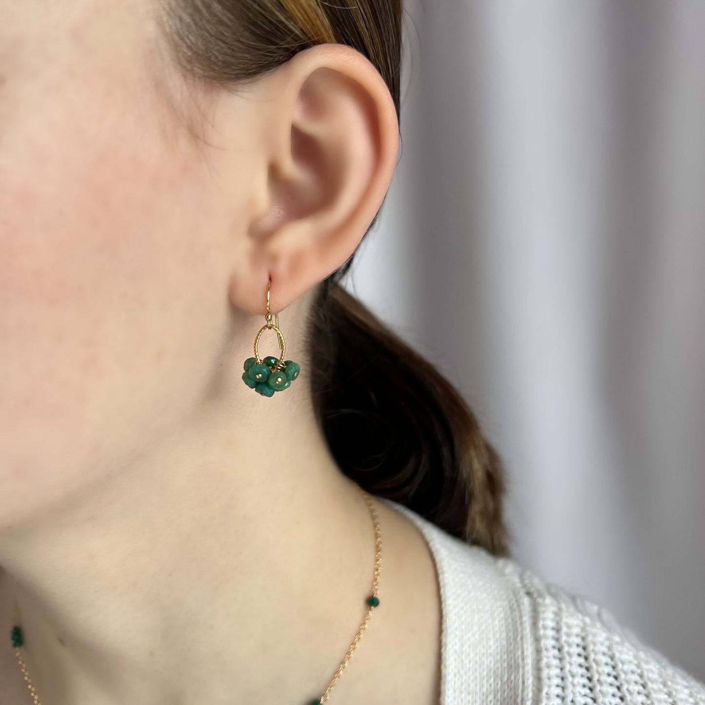 Emerald Cluster Earrings