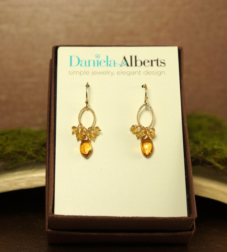 Citrine Earrings November Birthstone Cute Earrings Delicate Earrings Gemstone Earrings Birthstone Earrings Women Earrings Gift for Her