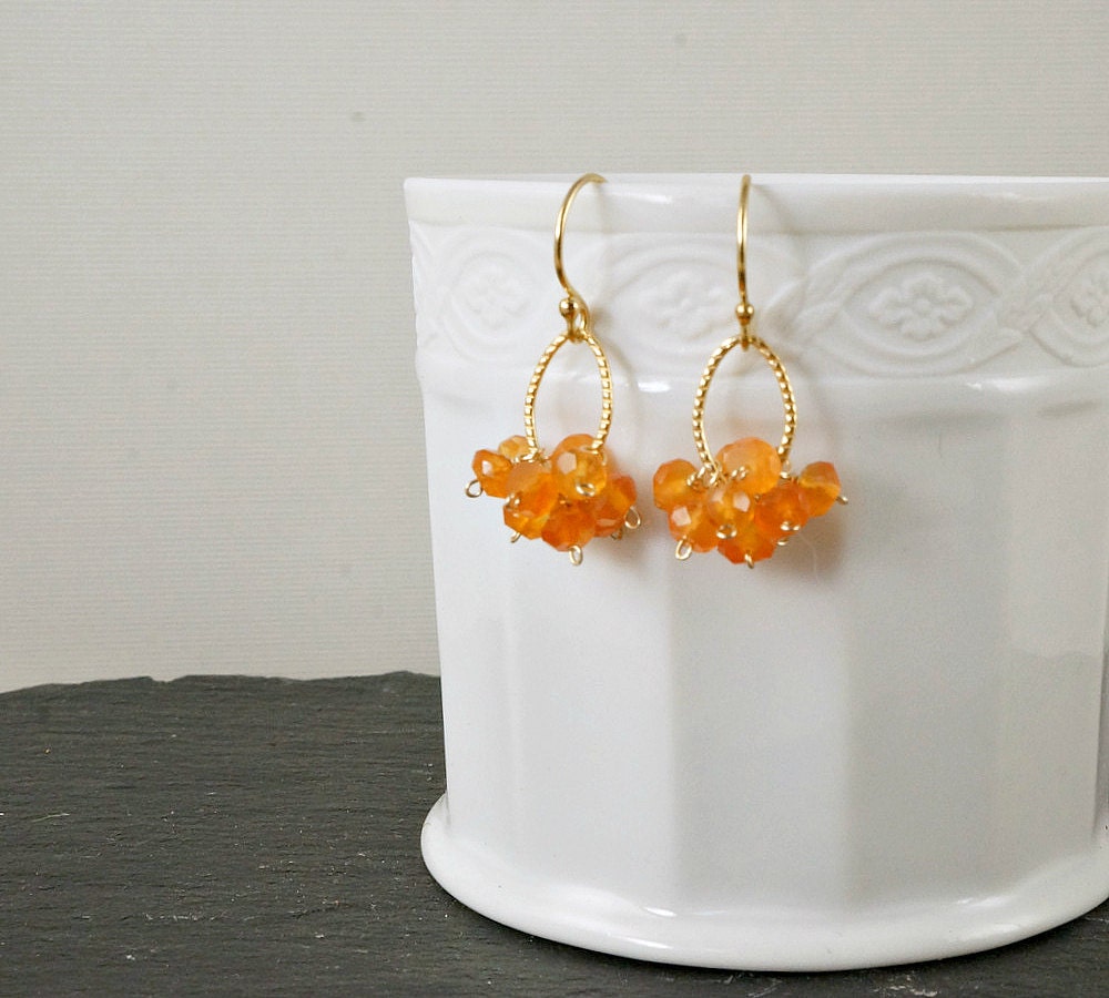 Carnelian Earrings,Dangle Earrings,Carnelian Jewelry,Orange Gemstone,Handmade Earrings,Orange Earrings,Delicate Earrings,Gemstone Earrings