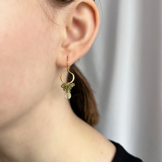 Green Earrings,Dainty Arabesque Earrings,Teardrop Earrings,Earrings for Women,Statement Earrings,Chandelier Earrings,Teardrop Earrings