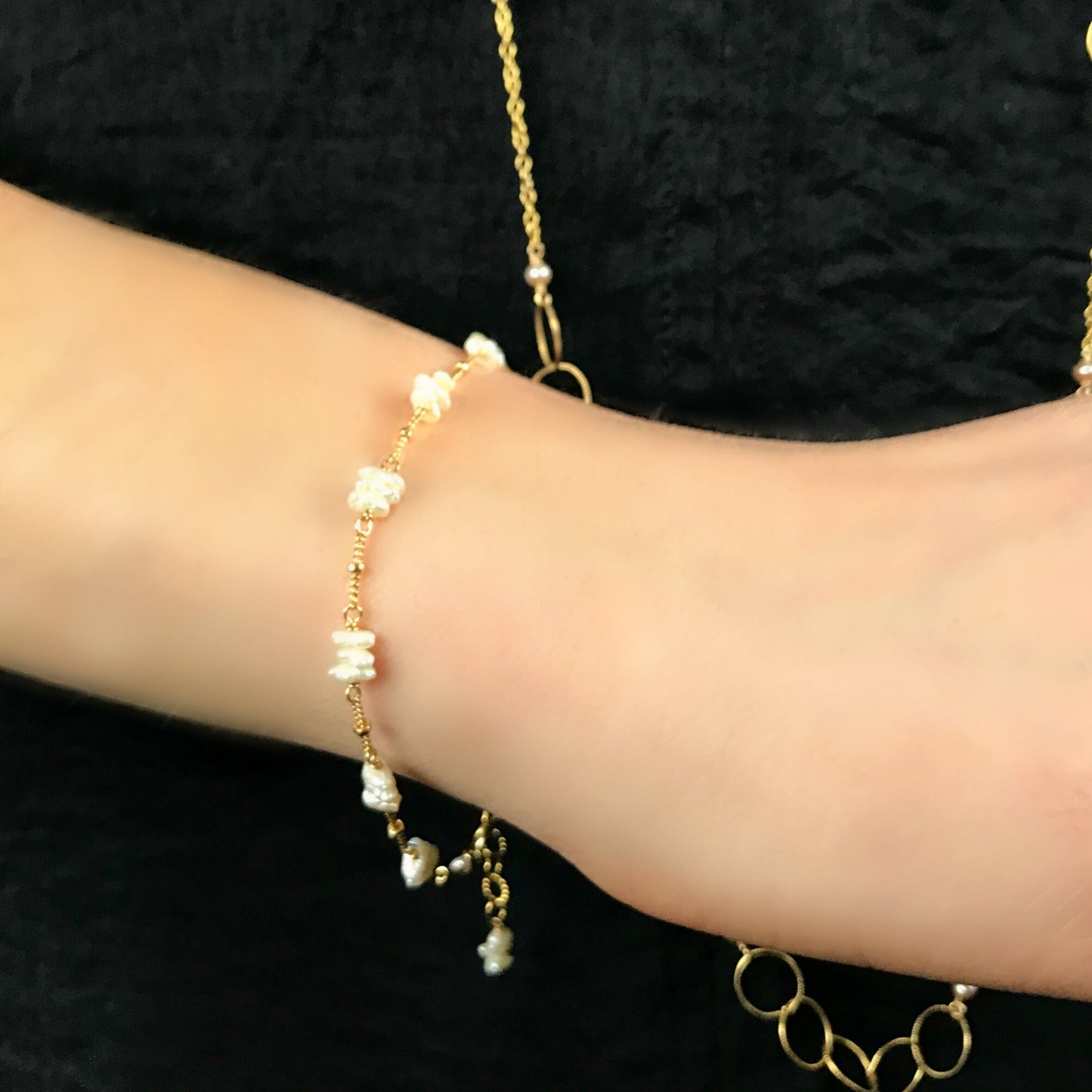 Pearl Bracelet Beaded Bracelet Handmade Bracelet June Birthstone Bracelet for Women Gold Bracelet Silver Bracelet Mother's Day Gift