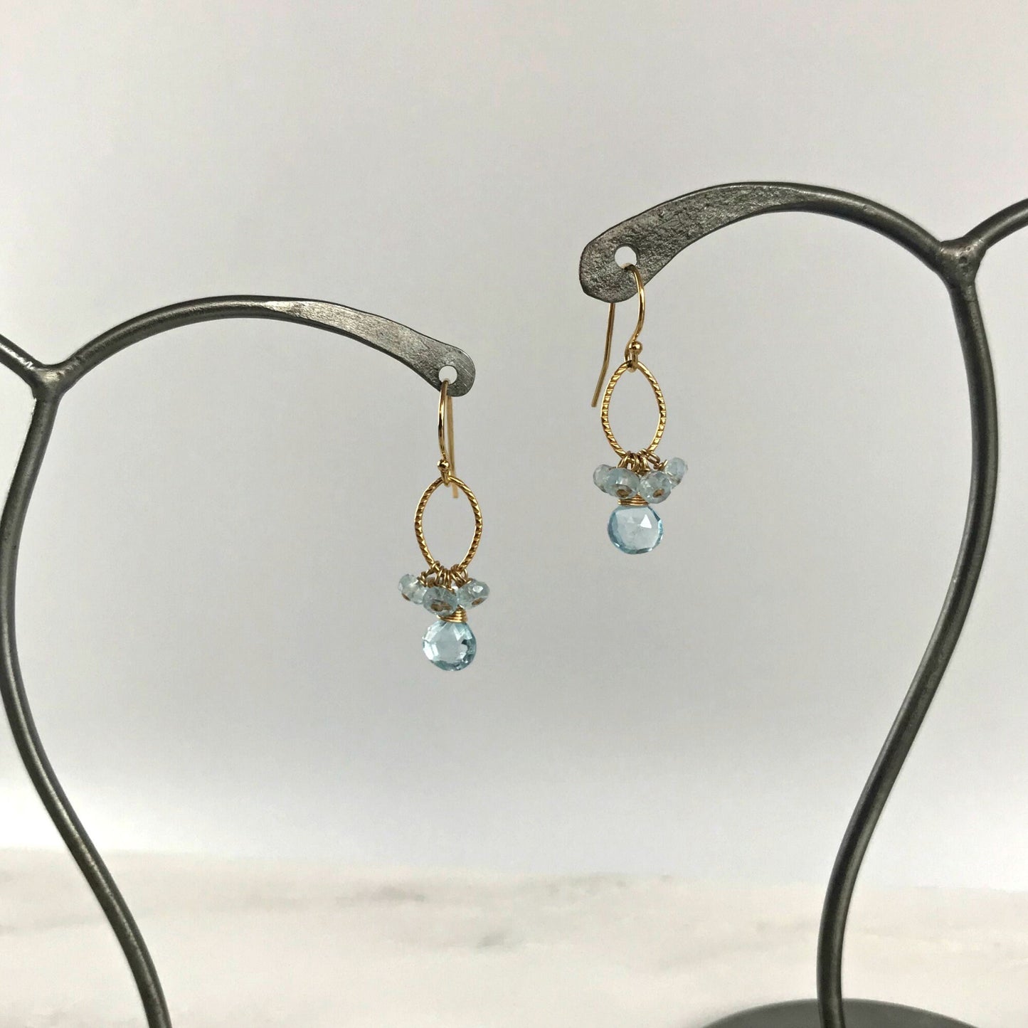 Blue Topaz Earrings December Birthstone Teardrop Earrings Birthstone Jewelry Earrings for Women Blue Earrings Gold Earrings Cute Earrings