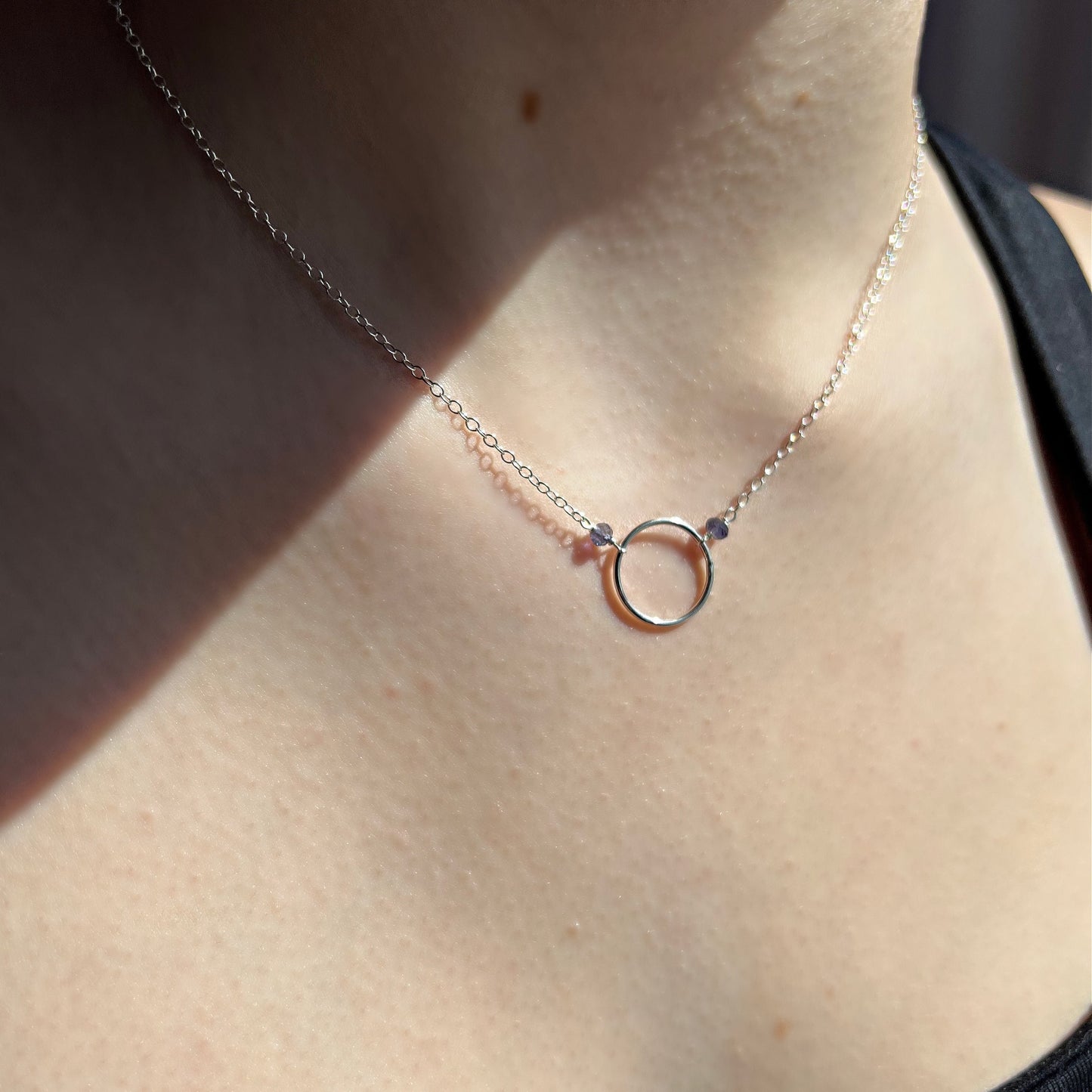 Infinity Necklace Iolite Necklace Circle Necklace Eternity Necklace Layering Necklace Dainty Necklace Women Necklace Mother's Day Necklace