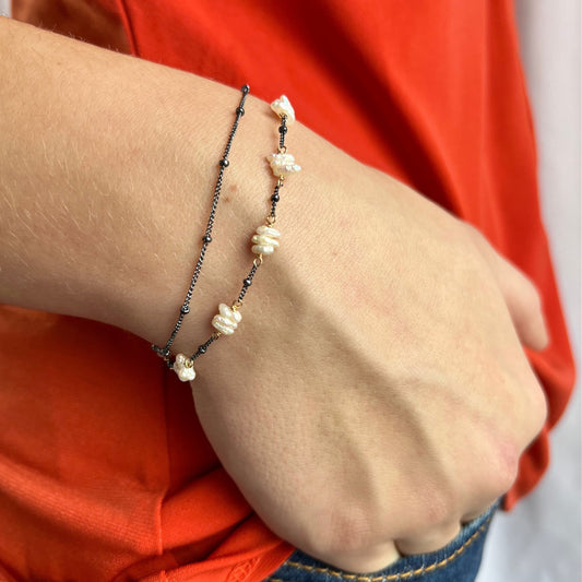 Pearl Bracelet Beaded Bracelet Handmade Bracelet June Birthstone Bracelet for Women Gold Bracelet Silver Bracelet Mother's Day Gift