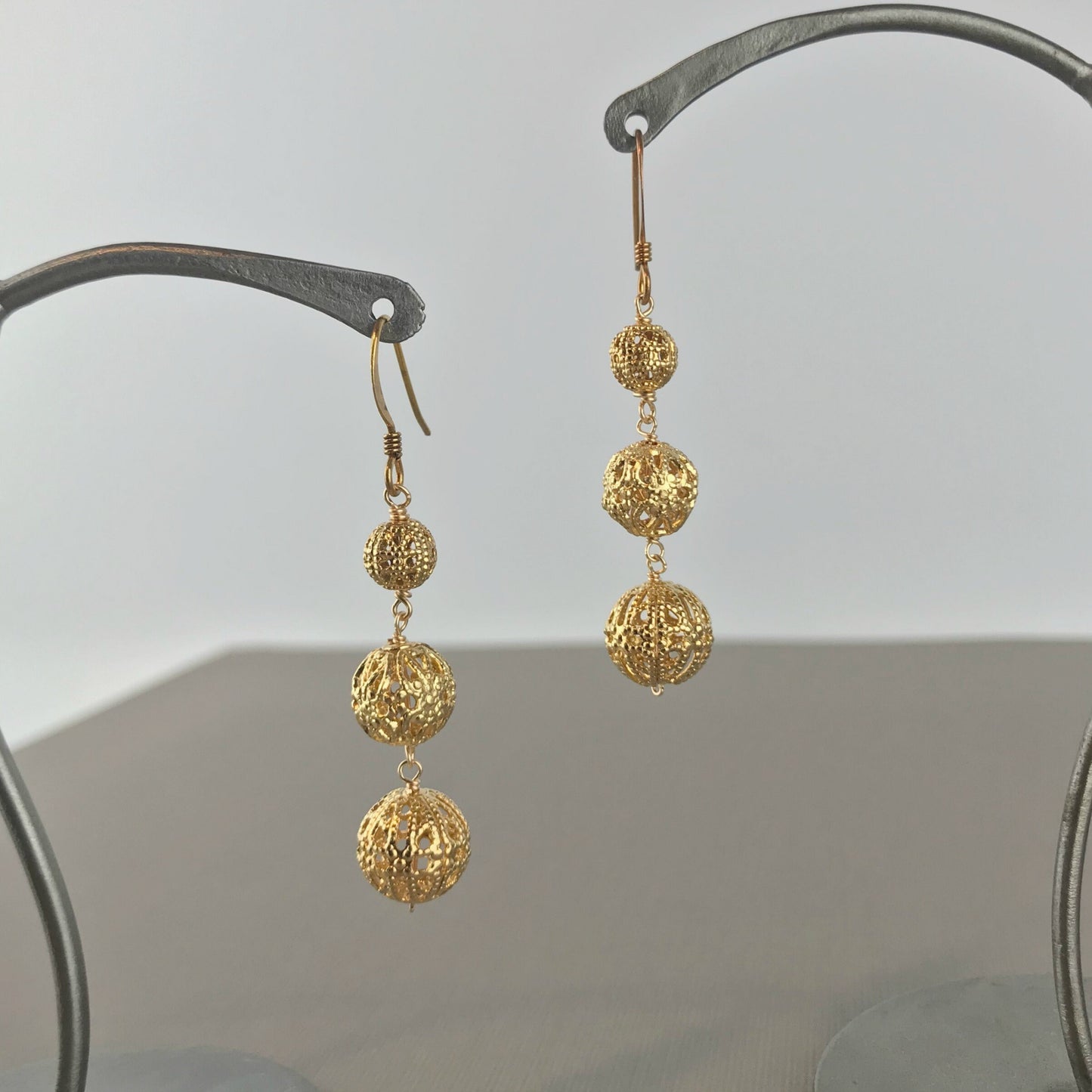 Filigree Earrings Gold Plated Earrings Lace Earrings Boho Earrings Hippie Earrings Vintage Earrings Dangle Earrings Drop Earrings