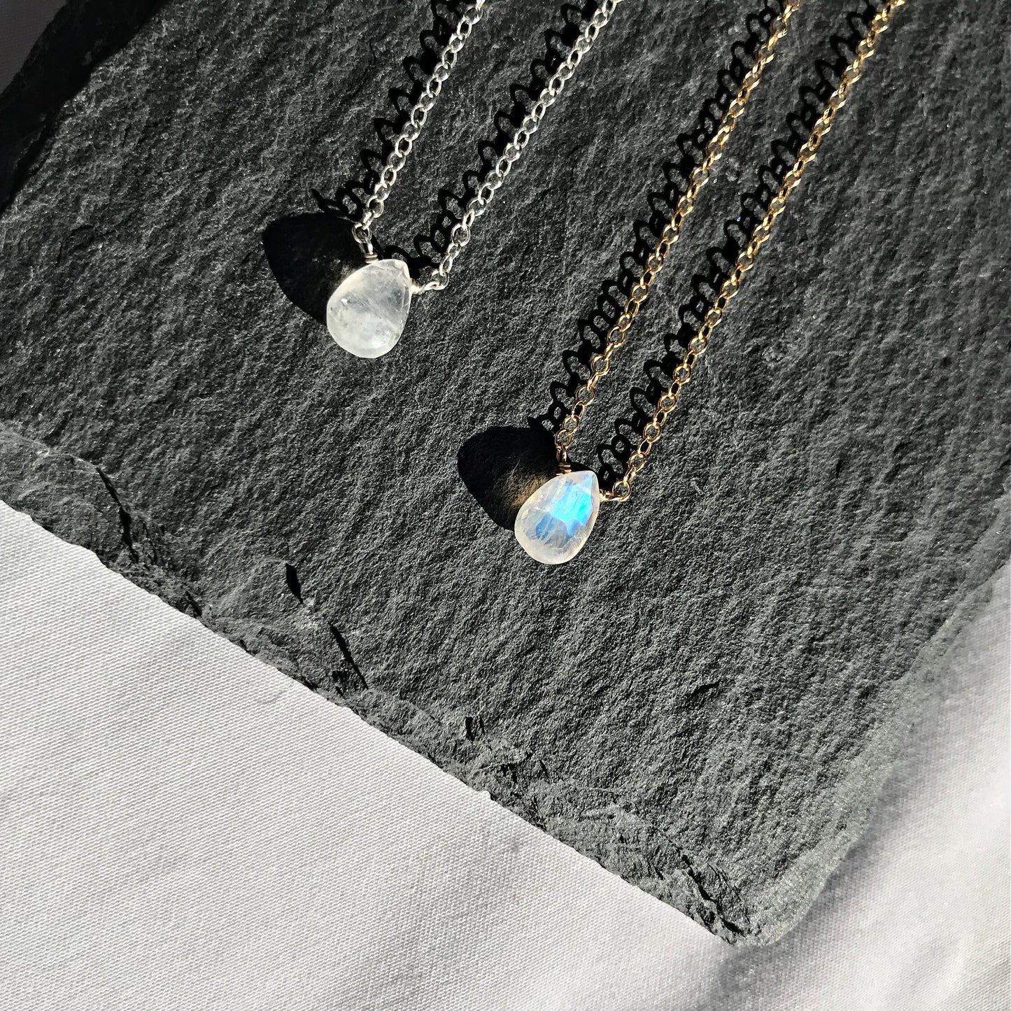 Gold Moonstone Necklace, June Birthstone, Everyday Necklace, Chakra Necklace for Women, Simple Gold Necklace, Moonstone Jewlery, Healing