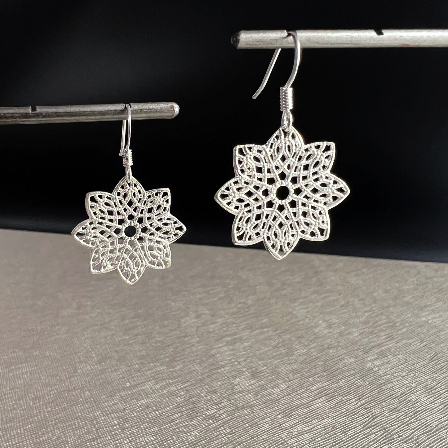 Delicate Flower Earrings, Cute Snowflake Earrings, Dangle Lightweight Earrings, Arabesque Lace Earrings, Minimalist Cute Bohemian Earrings