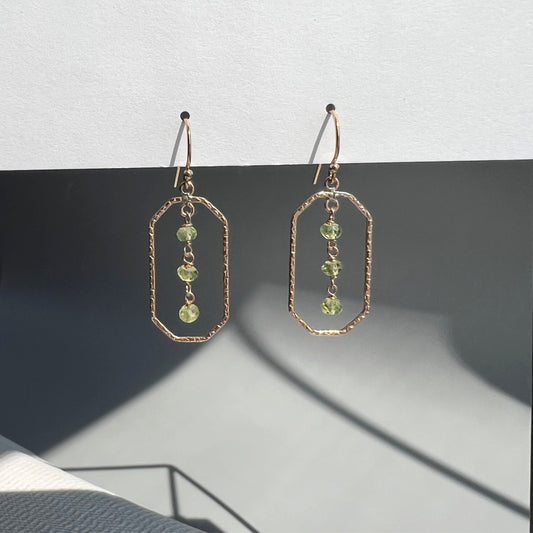 Peridot Earrings,Green EarringsGeometric Earrings,Dainty Earrings,Minimalist Earrings,Gemstone Earrings,Everyday Earrings,August Earrings