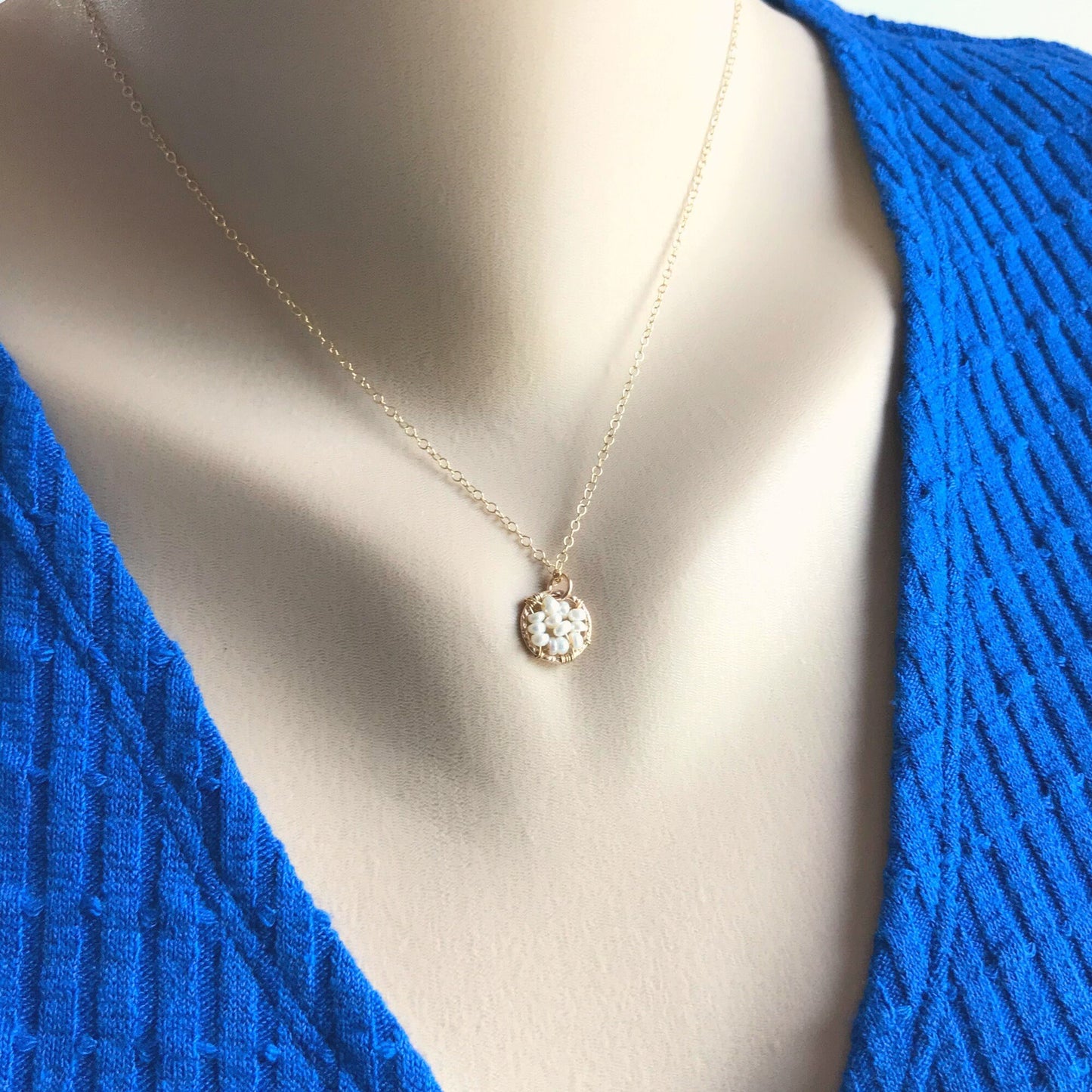 Layering Necklace White Pearl Necklace Wedding Necklace Pearl Chocker Bride Necklace Dainty Pearl Jewelry Everyday Necklace Gift for Her