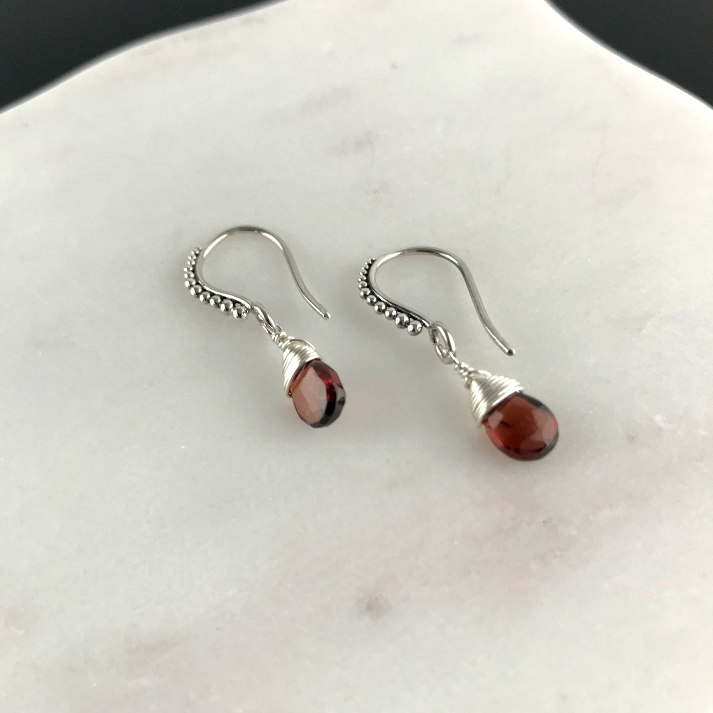 Garnet Earrings Teardrop Earrings Cute Earrings Red Earrings Gemstone Earrings Birthstone Jewelry Birthday Gift Gift for Wife Boho Earrings