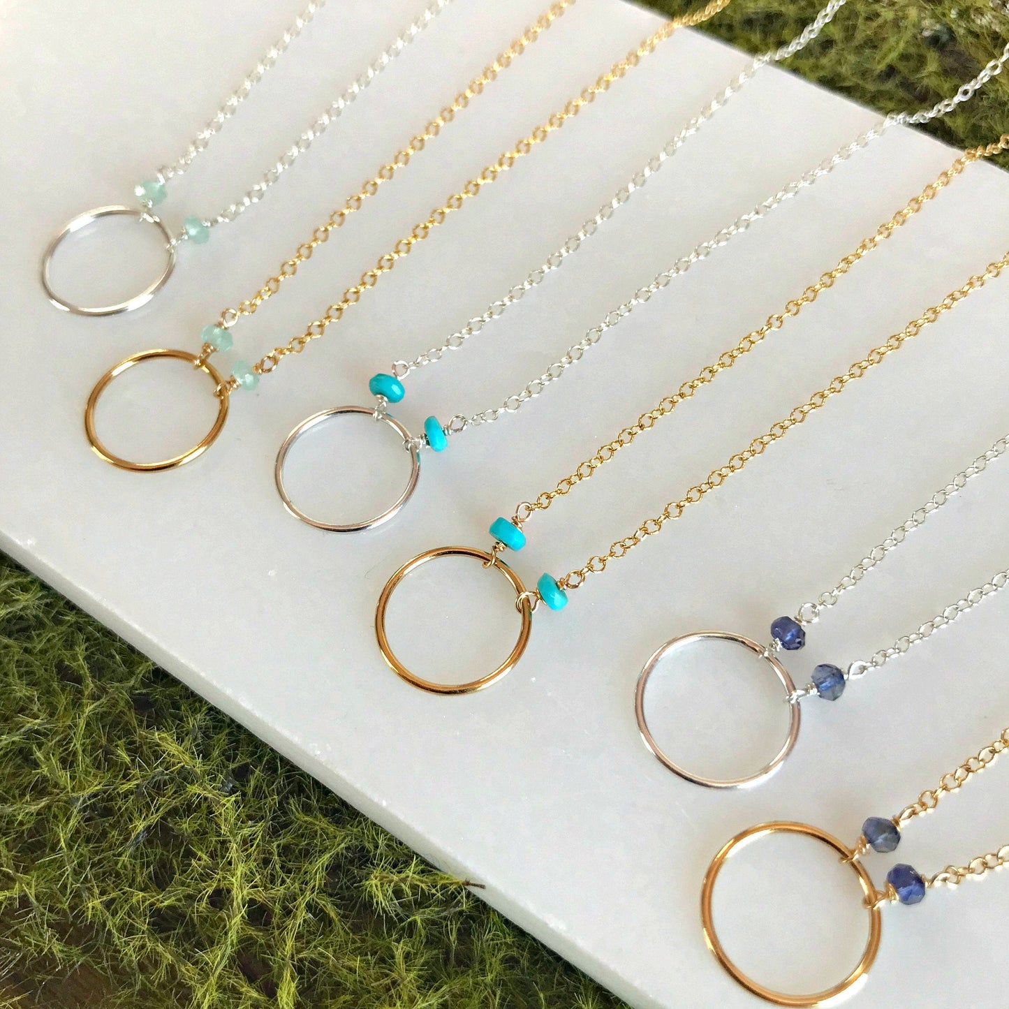 Circle Necklace Delicate Necklace Karma Necklace Minimalist Necklace Eternity Necklace Blue Necklace Boho Necklace Infinity Necklace