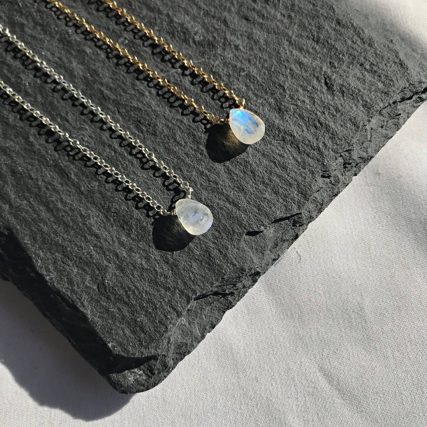 Gold Moonstone Necklace, June Birthstone, Everyday Necklace, Chakra Necklace for Women, Simple Gold Necklace, Moonstone Jewlery, Healing