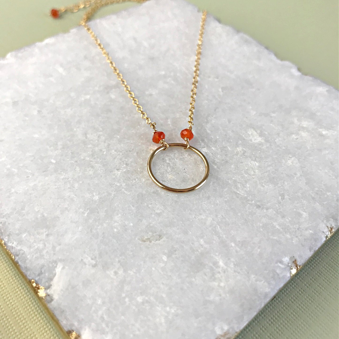 Circle Necklace Karma Necklace Carnelian Necklace Amethyst Necklace Everyday Necklace Circle Jewelry Eternity Necklace Gemstone Necklace