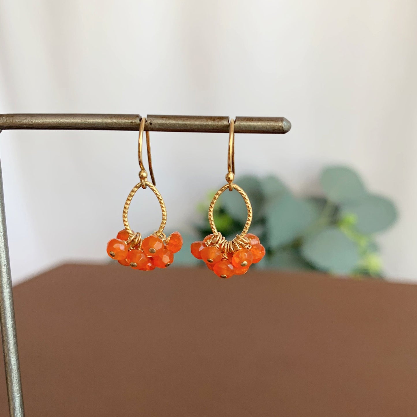 Carnelian Earrings,Dangle Earrings,Carnelian Jewelry,Orange Gemstone,Handmade Earrings,Orange Earrings,Delicate Earrings,Gemstone Earrings