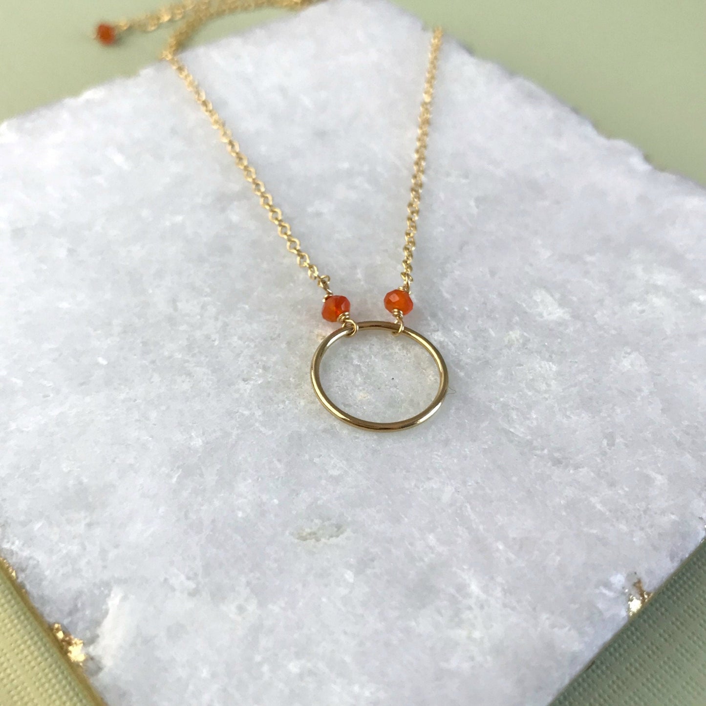 Circle Necklace Karma Necklace Carnelian Necklace Amethyst Necklace Everyday Necklace Circle Jewelry Eternity Necklace Gemstone Necklace