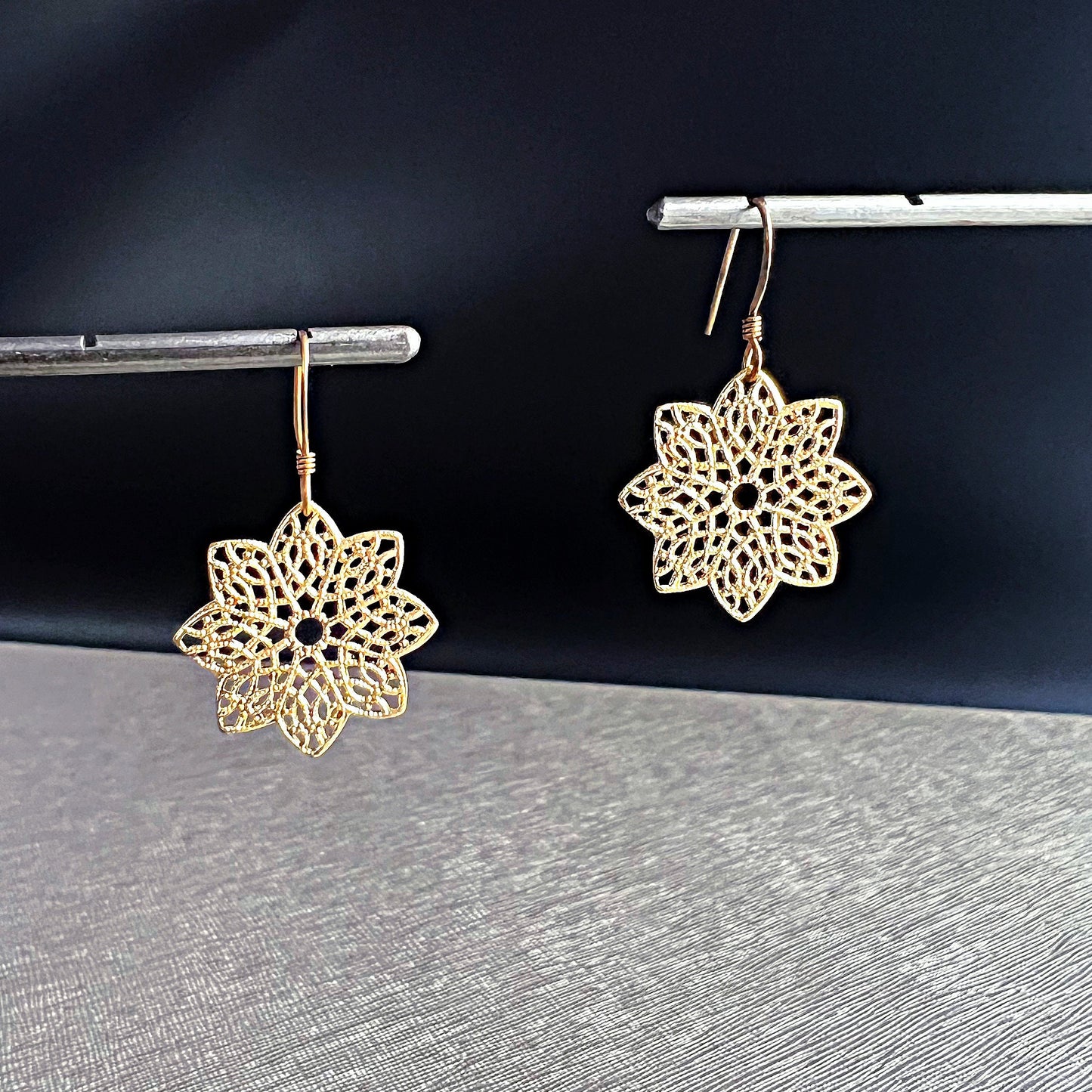 Delicate Flower Earrings, Cute Snowflake Earrings, Dangle Lightweight Earrings, Arabesque Lace Earrings, Minimalist Cute Bohemian Earrings