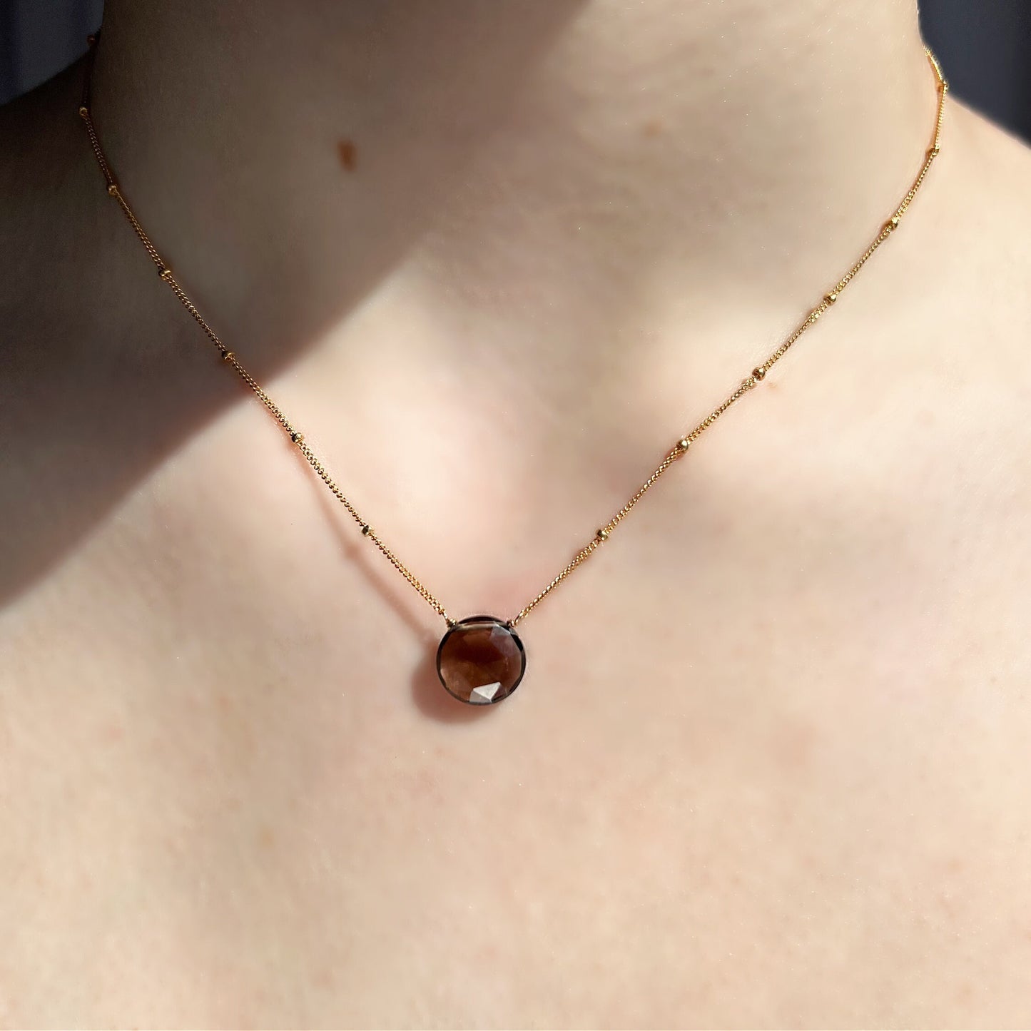 Smoky Quartz Pendant Simple Necklace Minimalist Necklace Necklace for Women Gemstone Necklace Layering Necklace Dainty Necklace Gift for Her