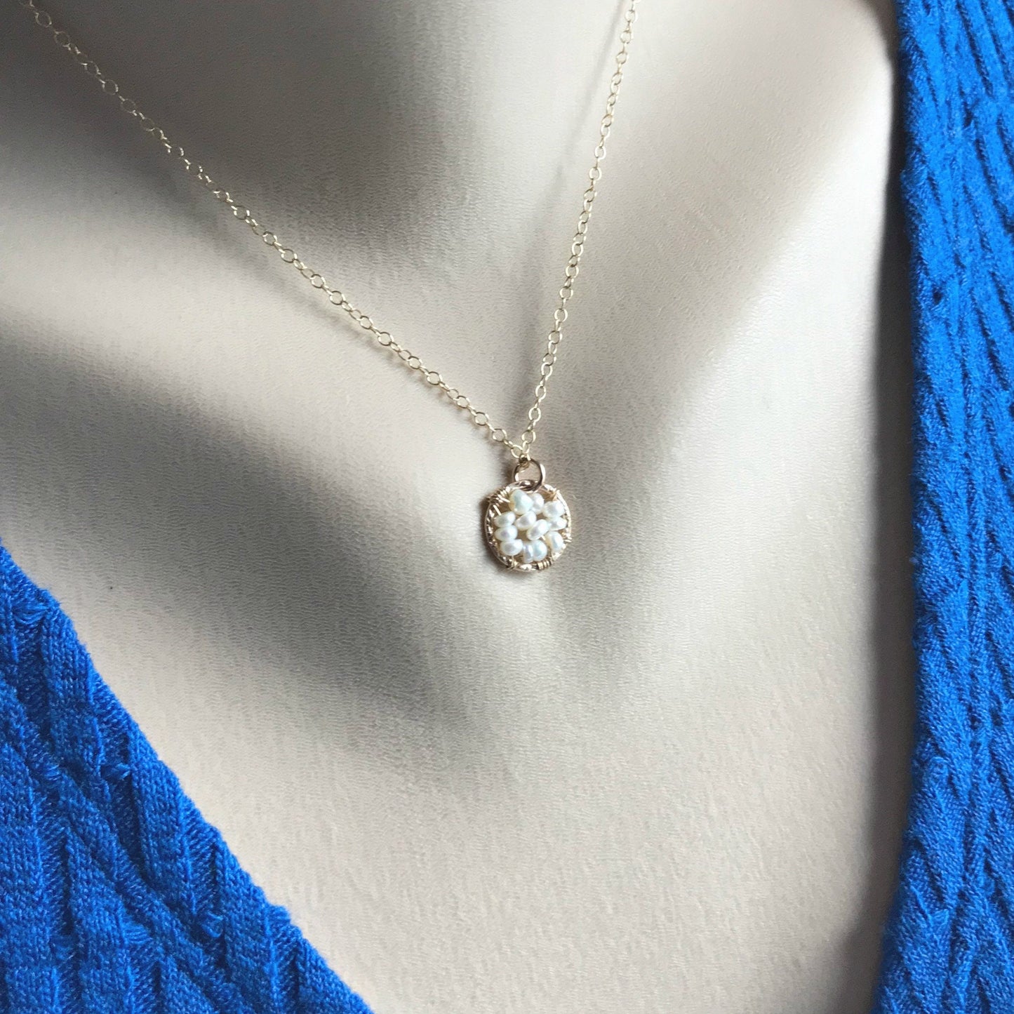 Layering Necklace White Pearl Necklace Wedding Necklace Pearl Chocker Bride Necklace Dainty Pearl Jewelry Everyday Necklace Gift for Her