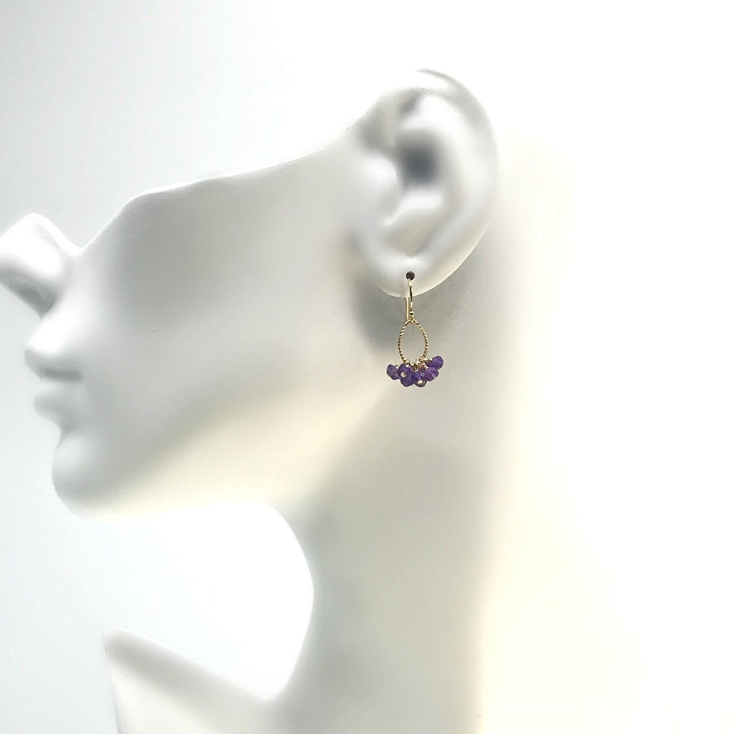 February Birthstone Amethyst Earrings,Delicate and Dainty Purple Earrings,Chic Amethyst Gemstone Jewelry,Minimalist Gold and Silver Earrings