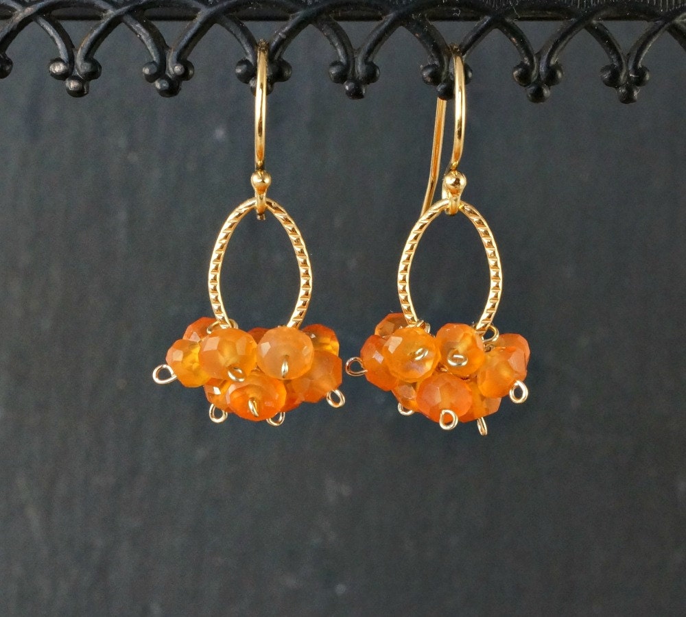 Carnelian Earrings,Dangle Earrings,Carnelian Jewelry,Orange Gemstone,Handmade Earrings,Orange Earrings,Delicate Earrings,Gemstone Earrings