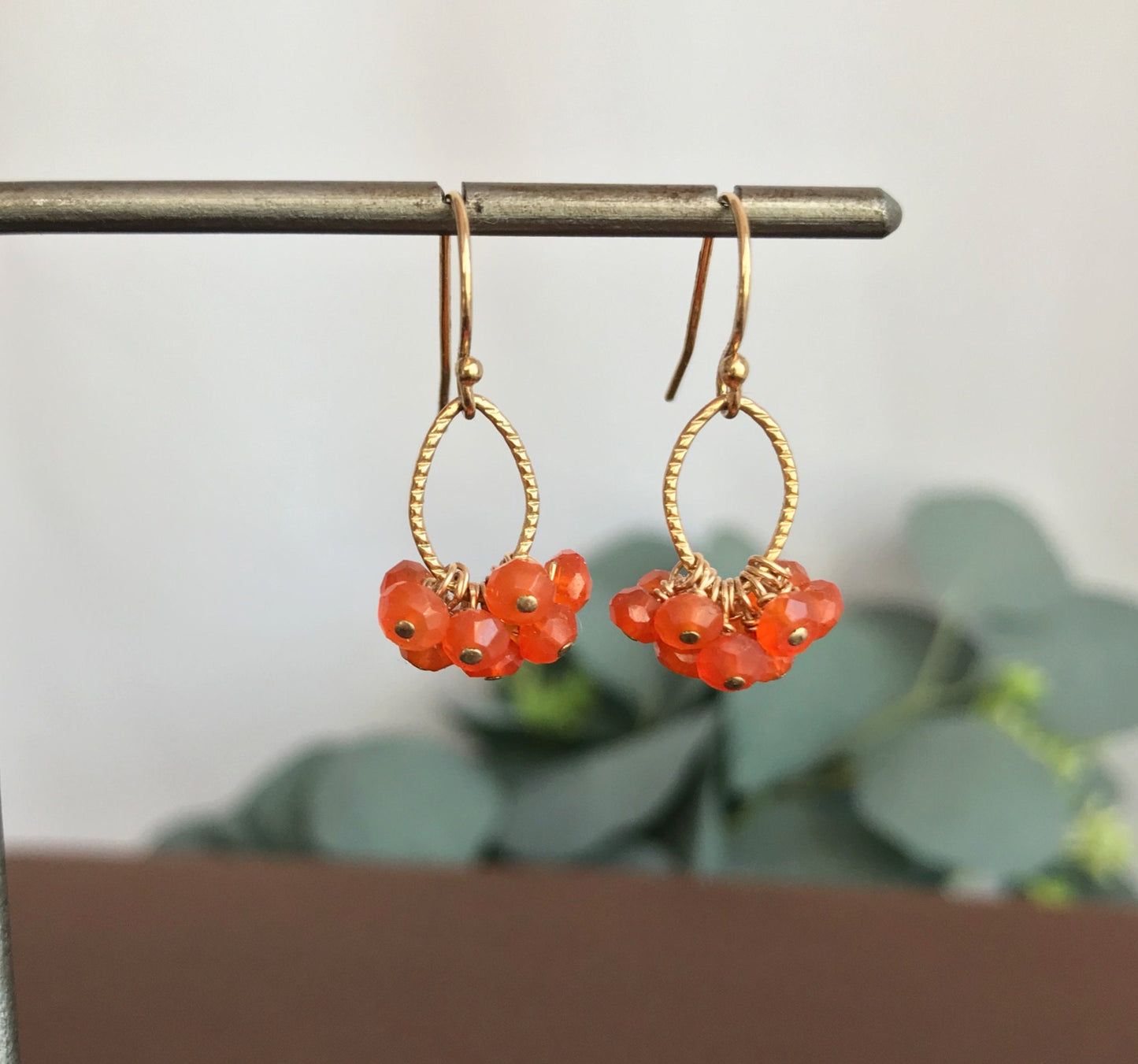 Carnelian Earrings,Dangle Earrings,Carnelian Jewelry,Orange Gemstone,Handmade Earrings,Orange Earrings,Delicate Earrings,Gemstone Earrings