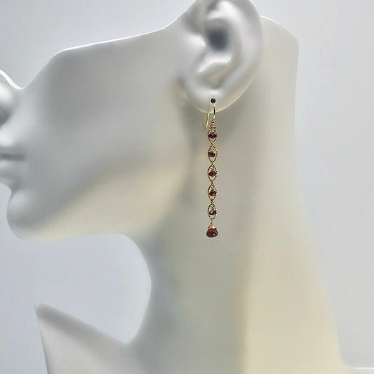 Delicate Garnet Earrings Dangle Earrings Drop Earrings Dainty Earrings January Birthstone Garnet Jewelry Gemstone Earrings Everyday Earrings