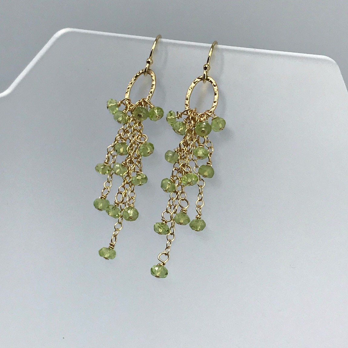 Gemstone Earrings Dangle Earrings Cluster Earrings August Birthstone Dainty Earrings Long Earrings Gift for Her Handmade Earrings