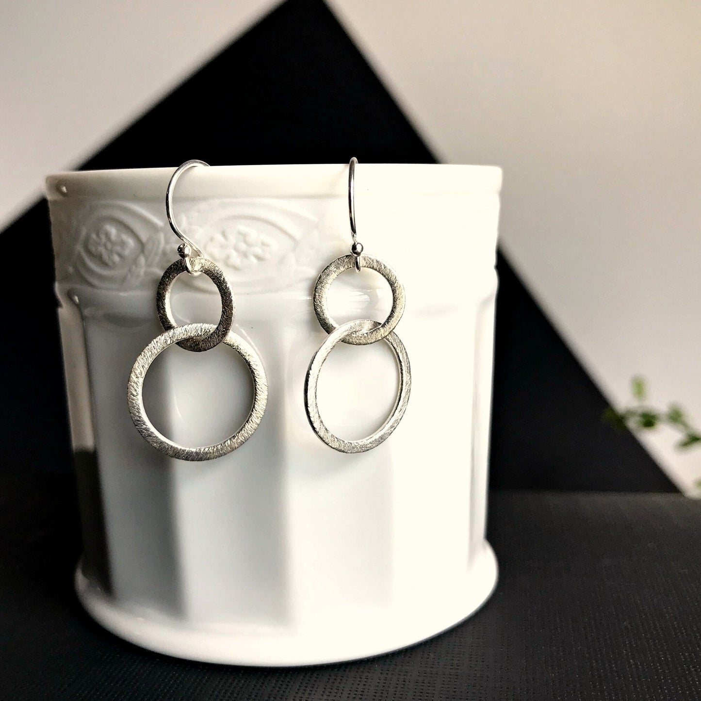 Hoop Earrings Geometric Earrings Earrings for Women Dangle Earrings Link Earrings Silver Earrings Drop Earrings Mother's Day Gift