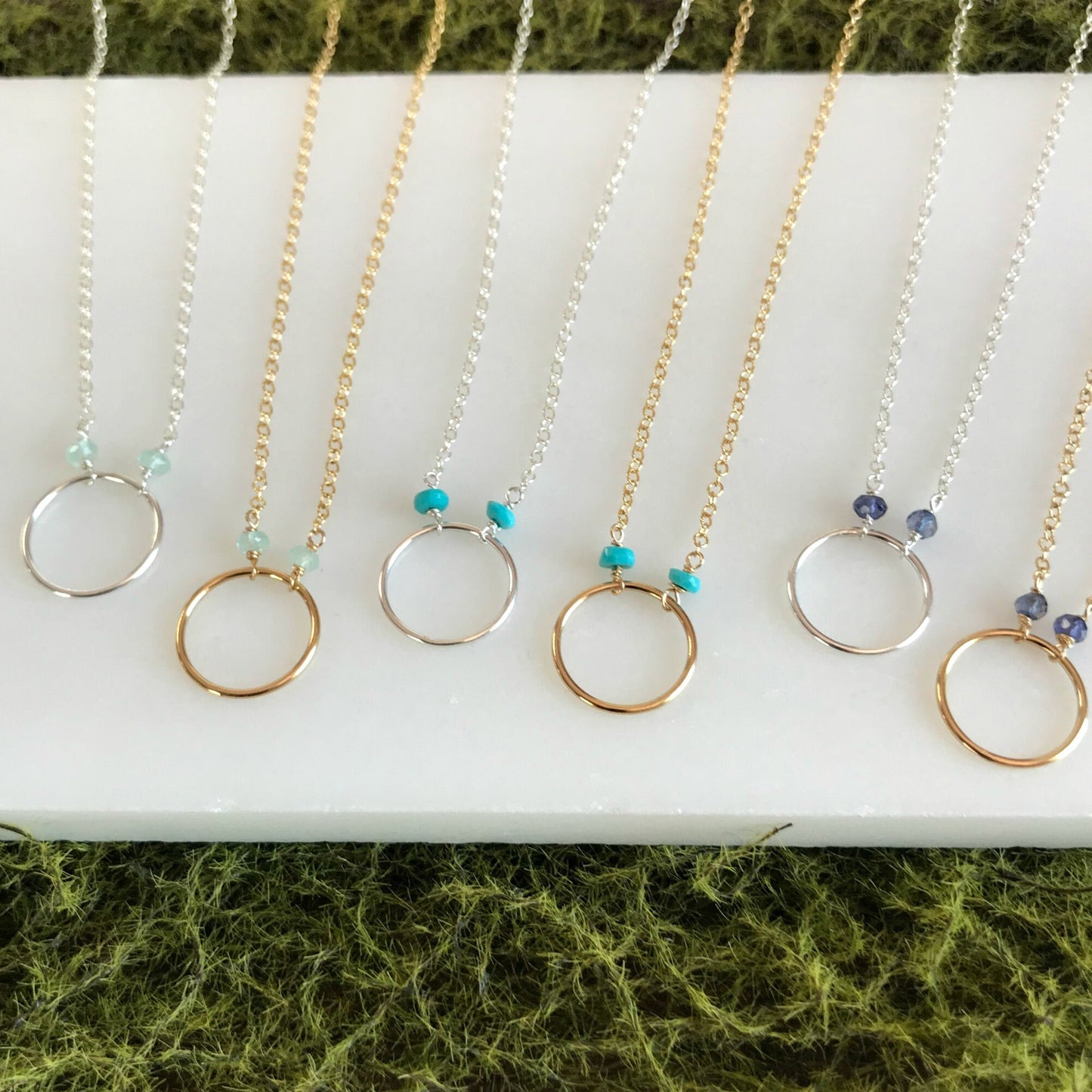 Circle Necklace Delicate Necklace Karma Necklace Minimalist Necklace Eternity Necklace Blue Necklace Boho Necklace Infinity Necklace