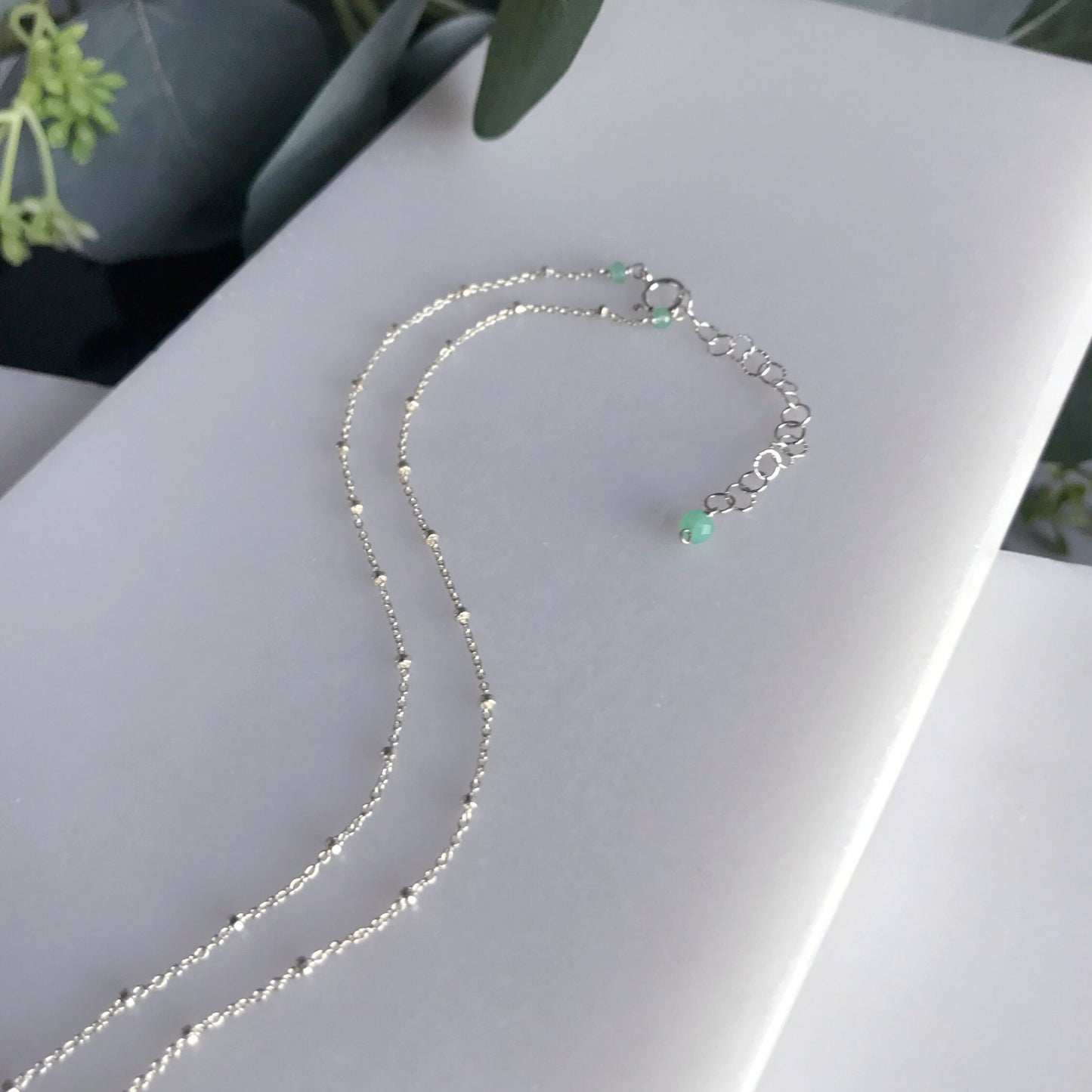 Chrysoprase Necklace Seafoam Gemstone Green Jewelry Bridesmaid Jewelry Wedding Jewelry Delicate Necklace Layering Necklace Dainty Necklace