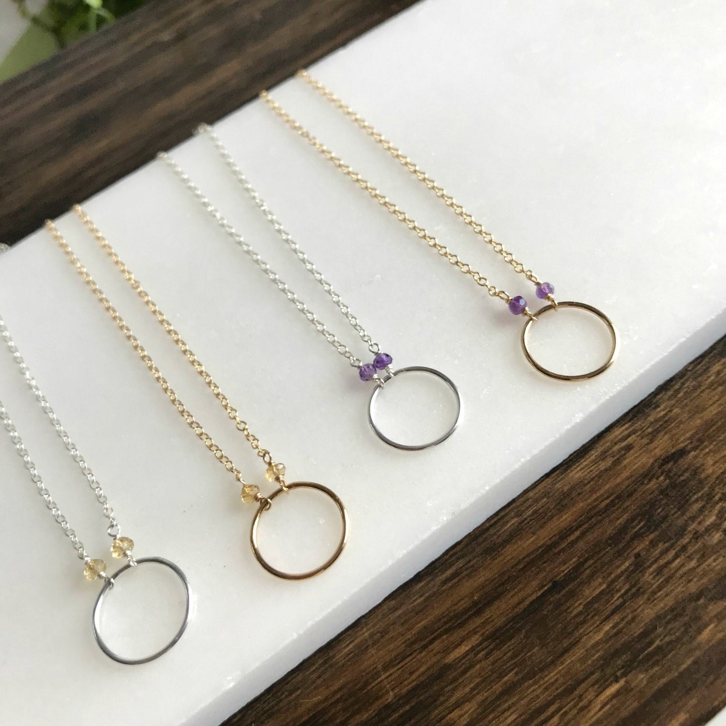 Infinity Necklace Karma Necklace Amethyst Necklace Citrine Necklace Circle Necklace Friendship Necklace Eternity Necklace Circle Necklace