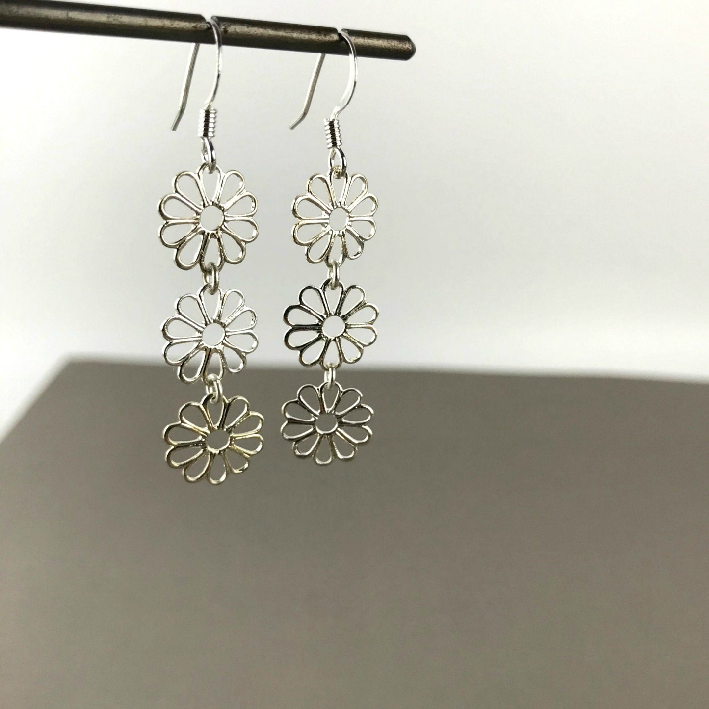 Flower Earrings Linear Earrings Drop Earrings Dangle Earrings Bohemian Earrings Filigree Earrings Dainty Earrings Lace Earrings Gift for her