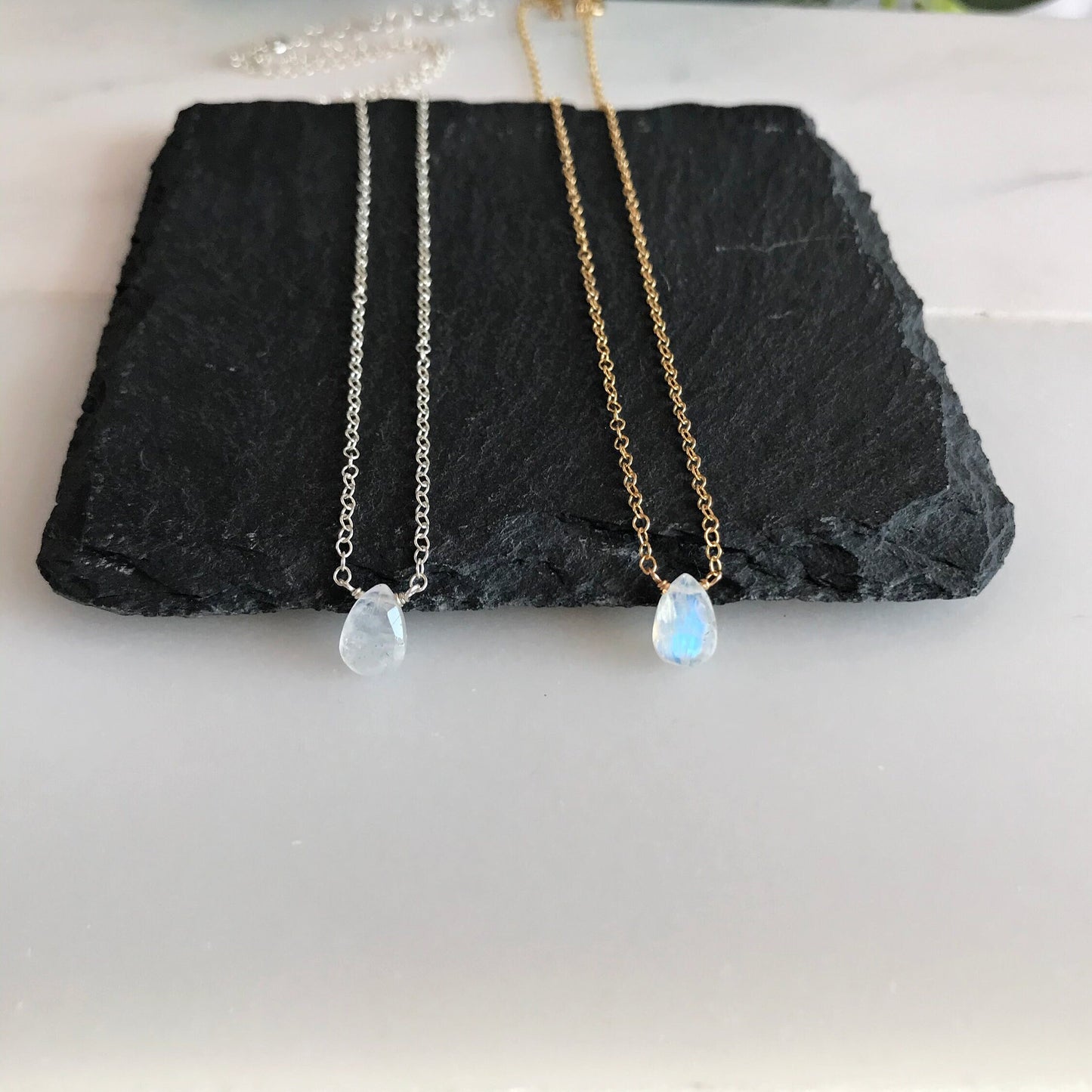 Gold Moonstone Necklace, June Birthstone, Everyday Necklace, Chakra Necklace for Women, Simple Gold Necklace, Moonstone Jewlery, Healing