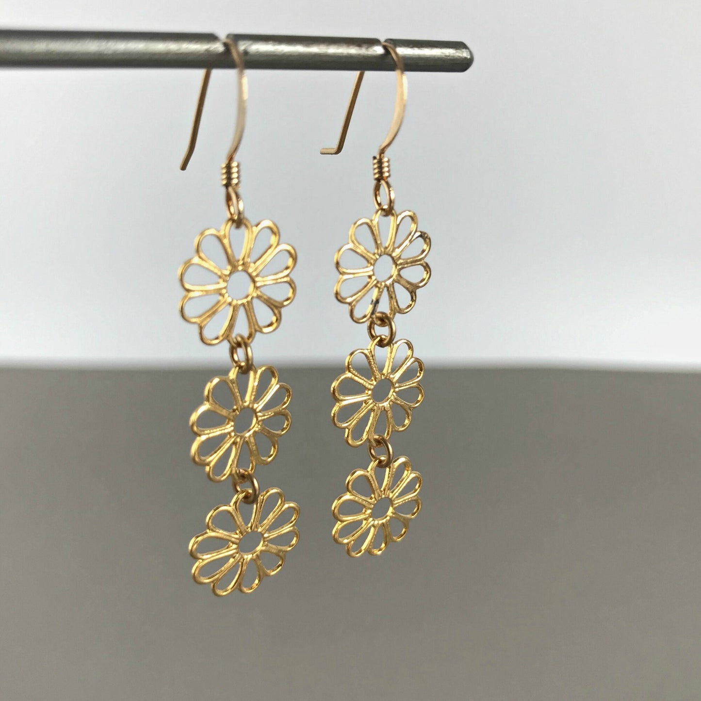 Flower Earrings Linear Earrings Drop Earrings Dangle Earrings Bohemian Earrings Filigree Earrings Dainty Earrings Lace Earrings Gift for her