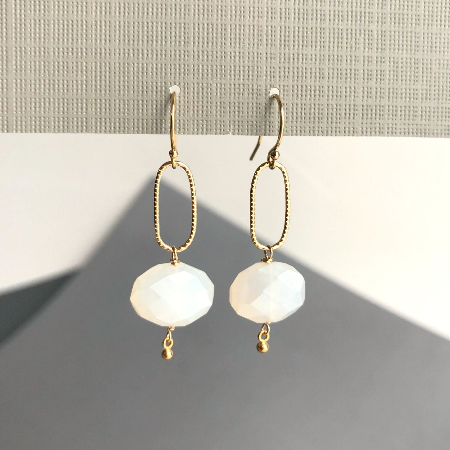 Moonstone Earrings June Birthstone White Earrings Drop Earrings Dangle Earrings Gemstone Earrings Everyday Earrings Gift for Girlfriend