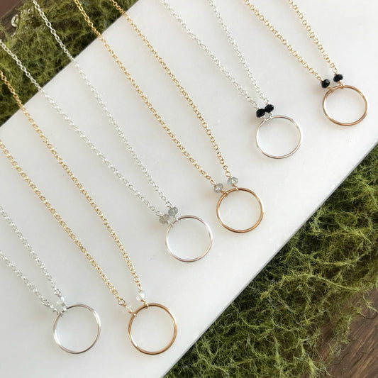 Karma Necklace Circle Necklace Delicate Necklace Eternity Necklace Minimalist Necklace Boho Necklace Infinity Necklace Gift for Mother