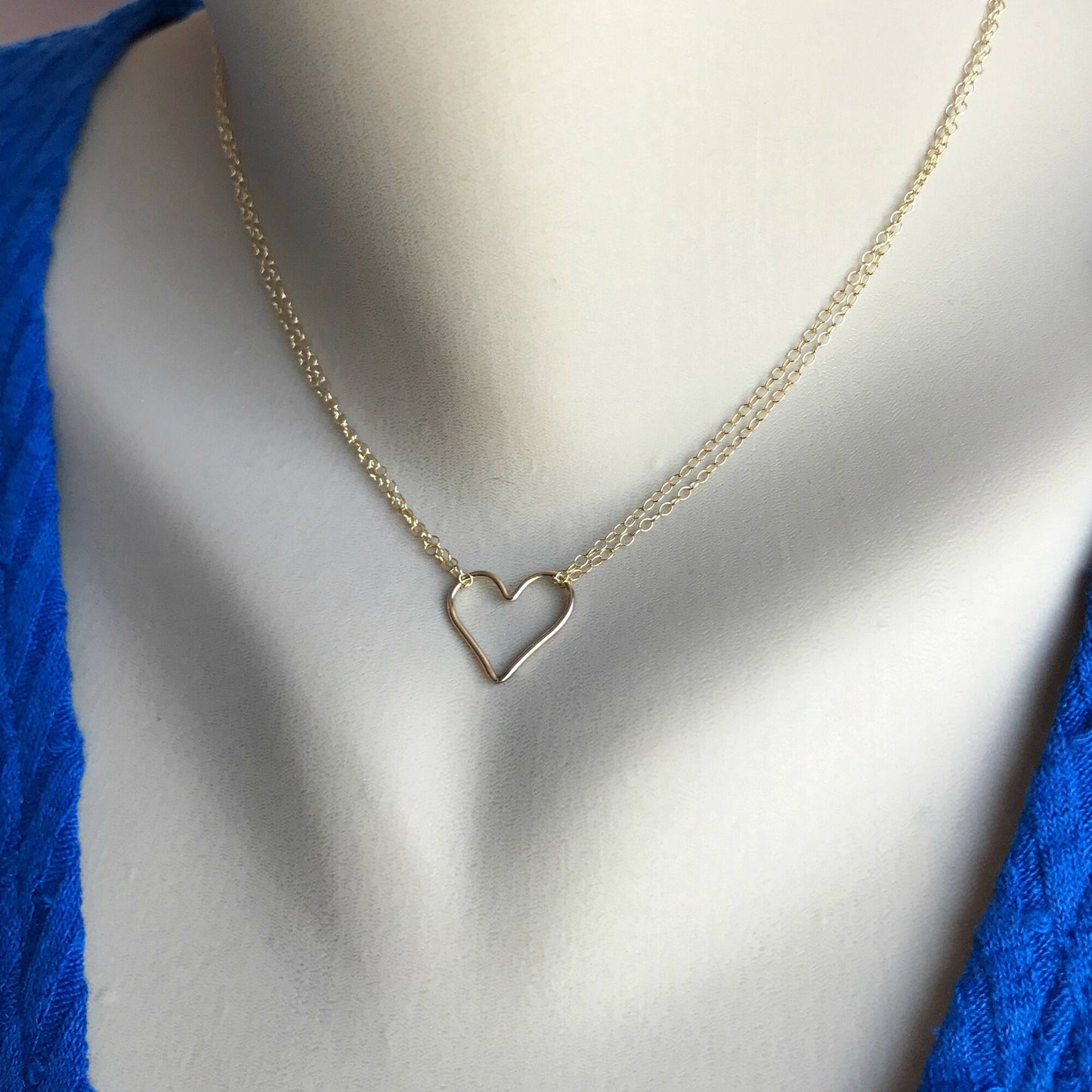 Heart necklace Heart Link Heart Jewelry Silver Heart Gold Heart Dainty Necklace Layering Necklace Necklace for Mom Everyday Necklace