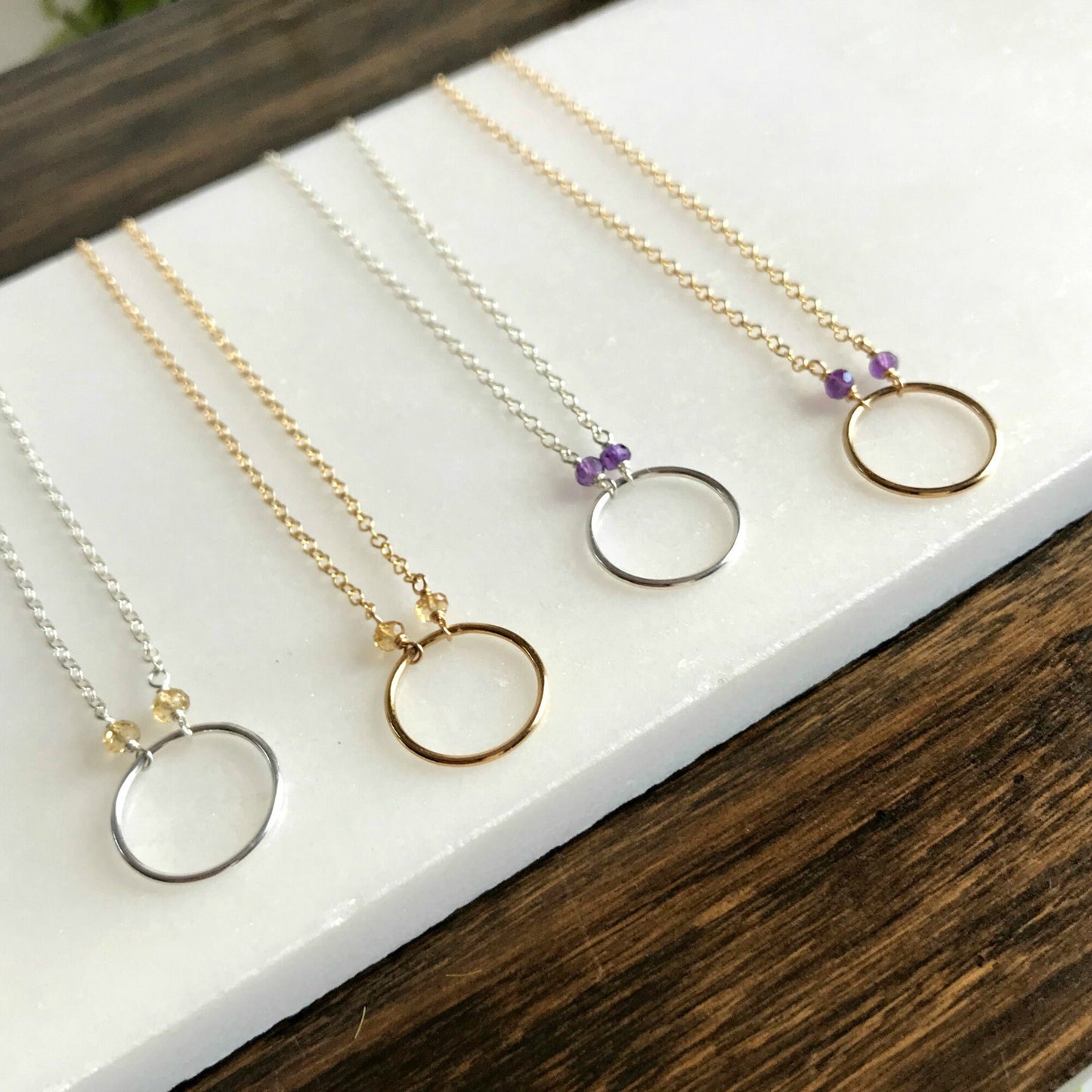 Infinity Necklace Karma Necklace Amethyst Necklace Citrine Necklace Circle Necklace Friendship Necklace Eternity Necklace Circle Necklace