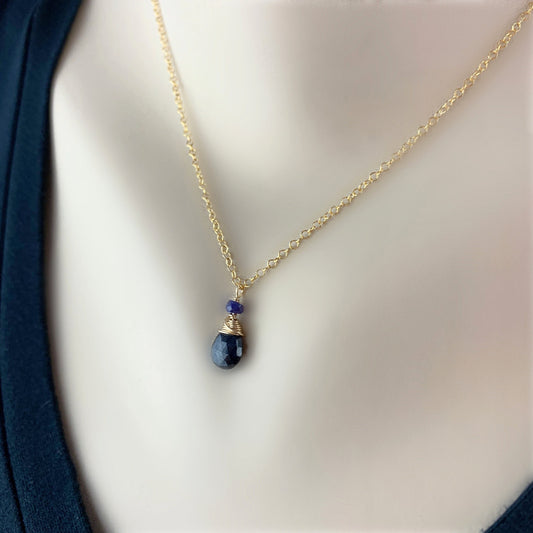 Sapphire Necklace Blue Sapphire Layering Necklace September Birthstone Dainty Necklace Silver Necklace Gold Necklace Necklace for Women