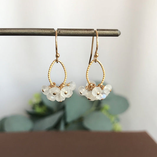 Moonstone Earrings June Birthstone Delicate Earrings Dangle Earrings Minimalist Earrings Everyday Earrings Simple Earrings Mother's Day Gift