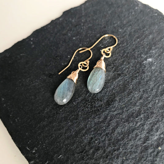 Labradorite Earrings Teardrop Earrings Earrings for Women Gemstone Earrings Gift for Girlfriend Gift for Her Gold Earrings Silver Earrings