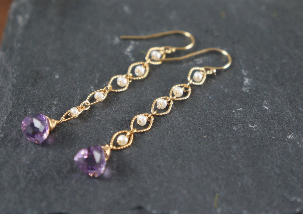 Amethyst Earrings Dainty Earrings Pearl Earrings Silver Earrings Gold Earrings Earrings for Women Statement Earrings Mother's Day Gift