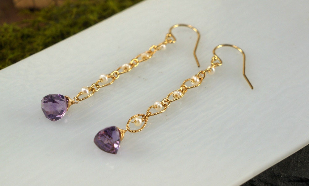 Amethyst Earrings Dainty Earrings Pearl Earrings Silver Earrings Gold Earrings Earrings for Women Statement Earrings Mother's Day Gift